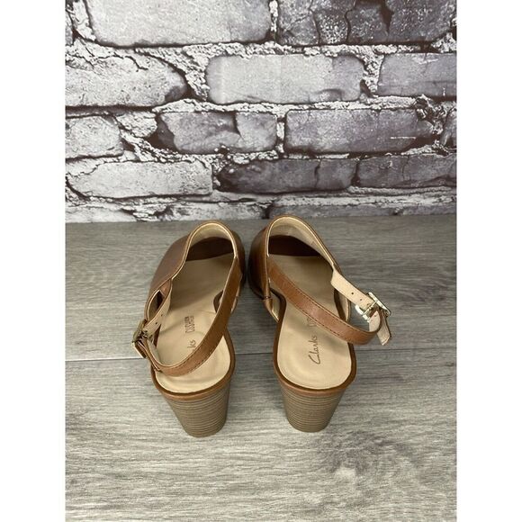 Clarks Brown Leather Casual Ankle Strap Open Toe Sandals Women Sz 8.5M US/39.5EU - Picture 15 of 16